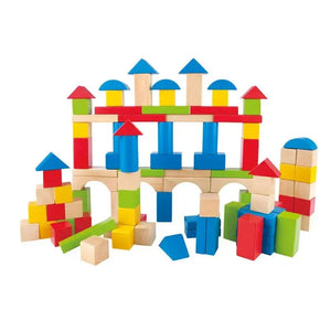 Hape Build Up & Away Wooden Building Block Set (100 pieces)