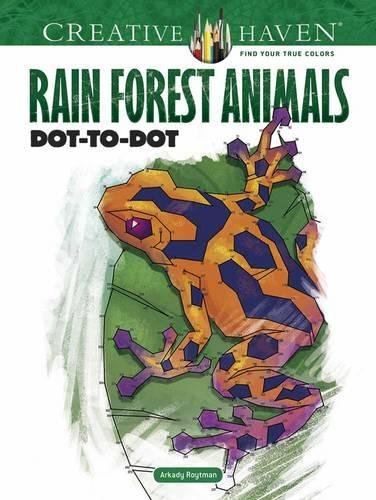 Creative Haven Rainforest Animals Dot to Dot Coloring Book