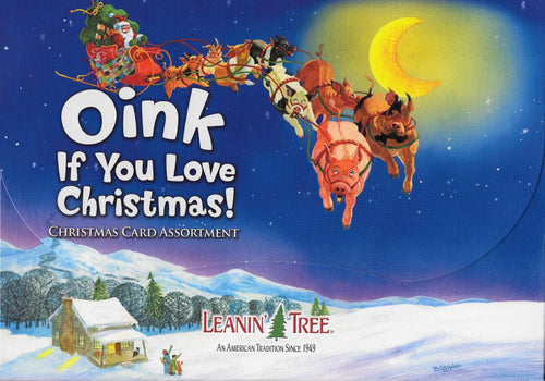 Leanin Tree Oink if You Love Christmas Card Assortment #90282