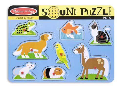 Melissa and Doug Pets Sound Puzzle- sound puzzles and block