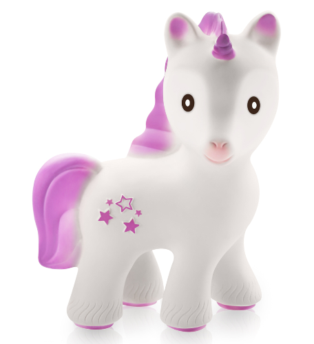 Mira the Unicorn Natural Rubber Teether Toy Lavender