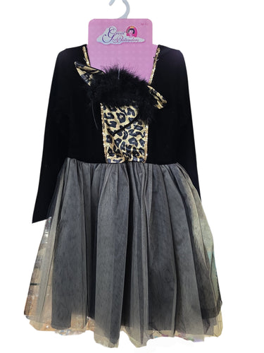 Pretty Kitty Dress with Headband- Medium 5-6