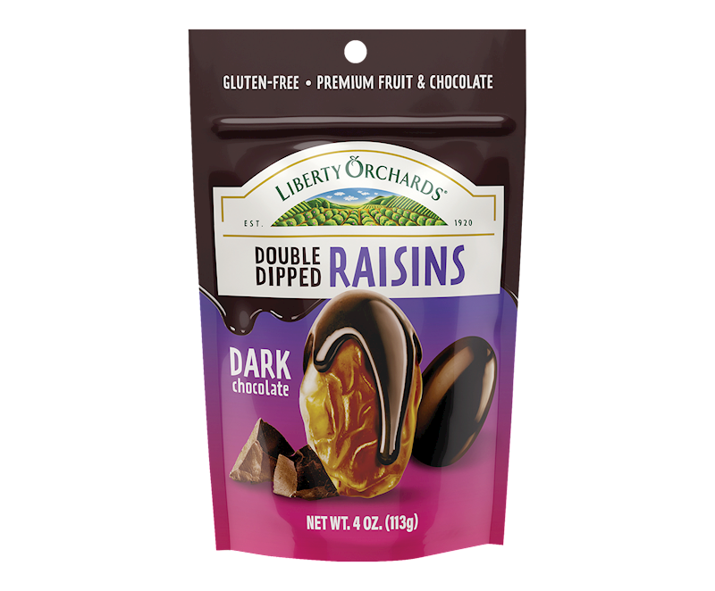 Liberty Orchards Double Dipped Raisins in Dark Chocolate 4oz Bag