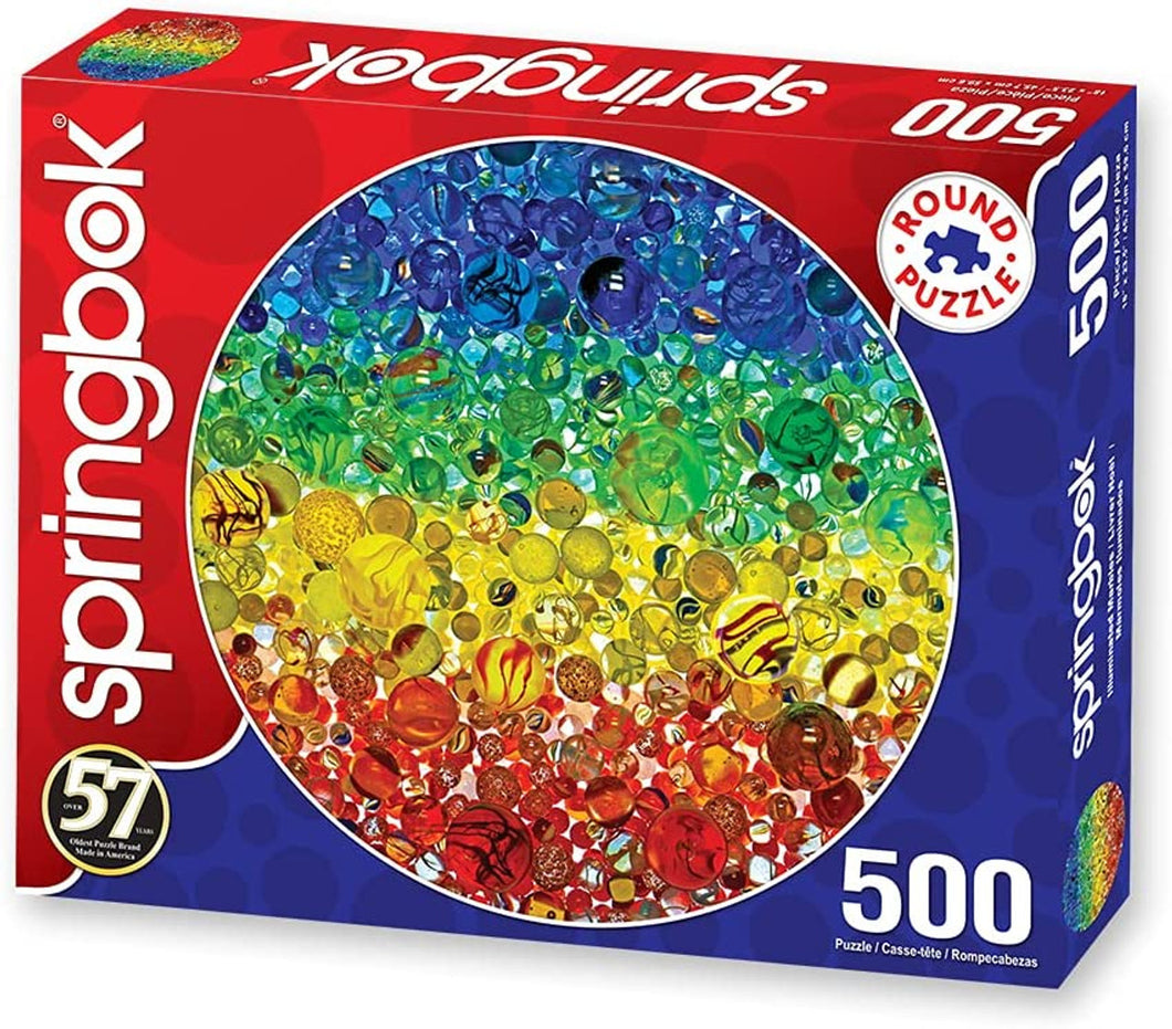 Springbok Illuminated Marbles - 500pc Round Jigsaw Puzzle