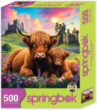 Load image into Gallery viewer, SPRINGBOK HIGHLAND COWS 500PC JIGSAW PUZZLE