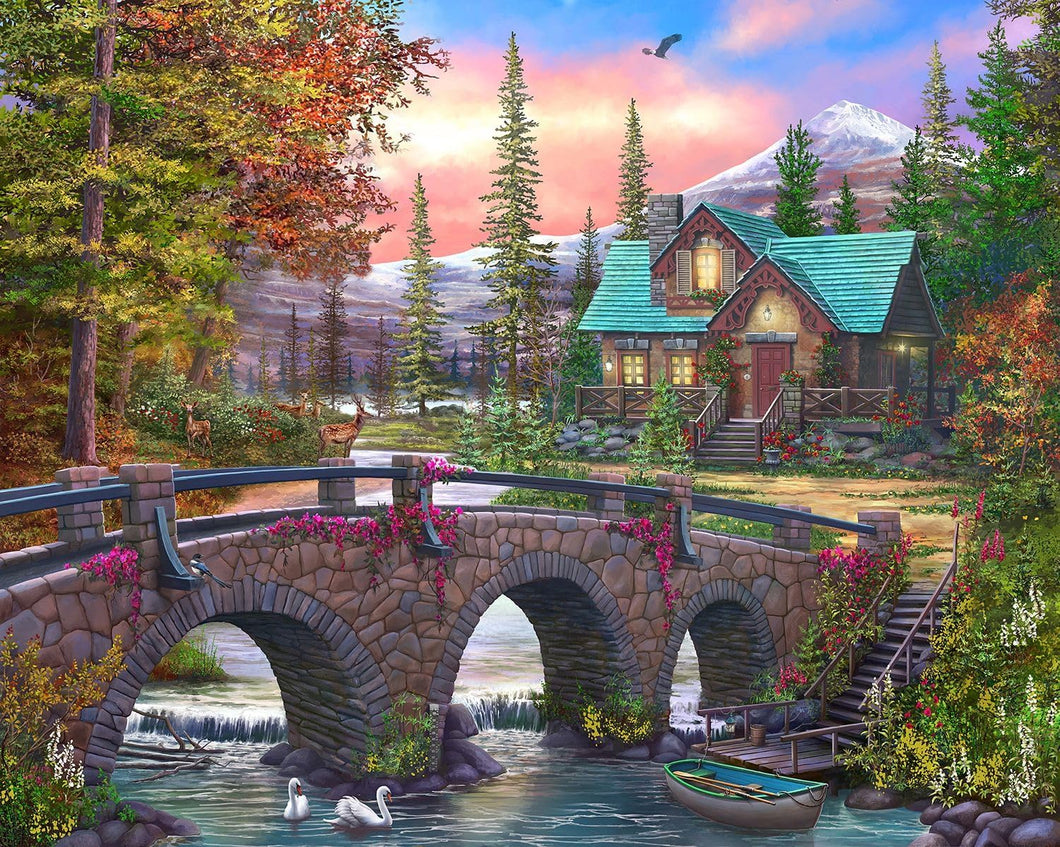 SPRINGBOK MOUNTAIN HOME SUNRISE 1000PC JIGSAW PUZZLE