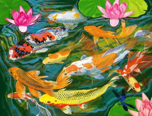 SPRINGBOK KOI POND 1000PC JIGSAW PUZZLE