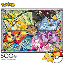 Load image into Gallery viewer, Pokemon Eevee&#39;s-Stained Glass 500pc Puzzle