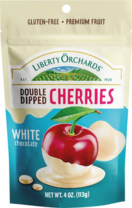 Liberty Orchards Double Dipped Cherries in White Chocolate 4oz Bag