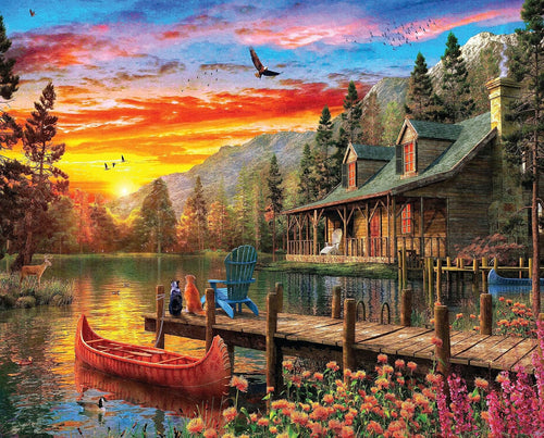 SPRINGBOK CABIN EVENING SUNSET 1500pc JIGSAW Puzzle