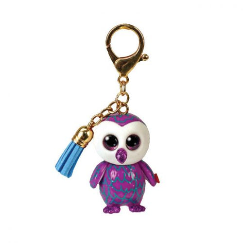 TY Mini Boos Key Clip Moonlight the Purple Owl