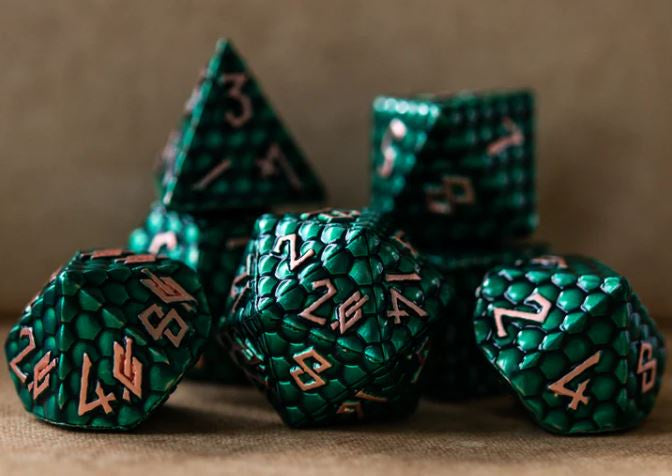 Green Dragon's Egg Metal Dice Set