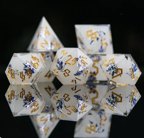 Earl Grey Lavender Sharp-Edged Resin Dice