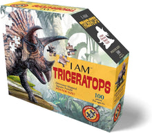 Load image into Gallery viewer, I Am Triceratops 100pc Shaped Puzzle