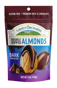 Liberty Orchards Double Dipped Almonds in Dark Chocolate 4oz Bag