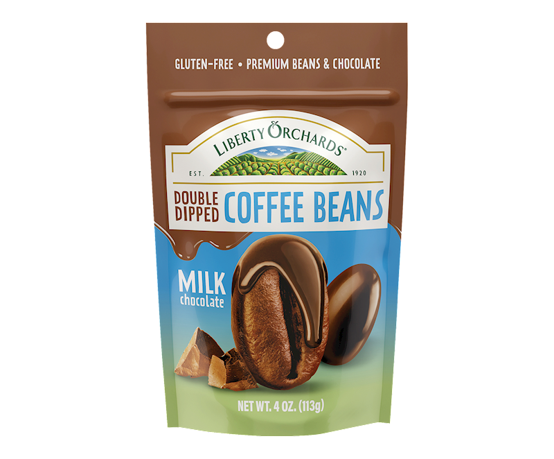 Liberty Orchards Double Dipped Coffee Beans in Milk Chocolate 4oz Bag