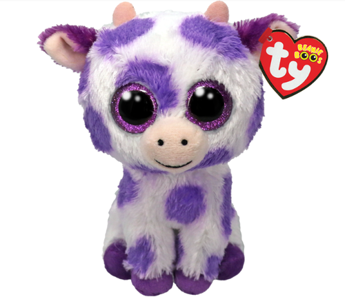 TY Beanie Boos Ethel the Purple Spotted Cow