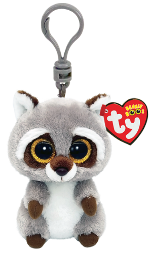 TY Beanie Boos Oakie Raccoon Key Clip 5