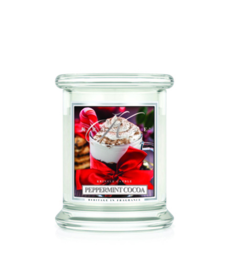 8.5oz  Medium Jar Kringle Candle: Peppermint Cocoa