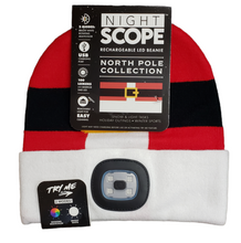 Load image into Gallery viewer, Night Scope North Pole Rechargeable LED Beanie