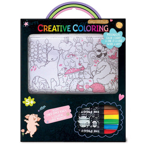 The Piggy Story - Creative Coloring: Carry All Pouch- Fox & Woodland Friends