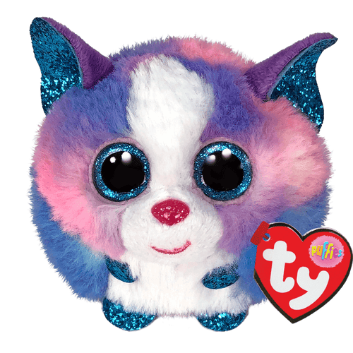 Ty Beanie Ballz Puffies-Cleo the Husky