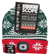 Load image into Gallery viewer, Night Scope North Pole Rechargeable LED Beanie