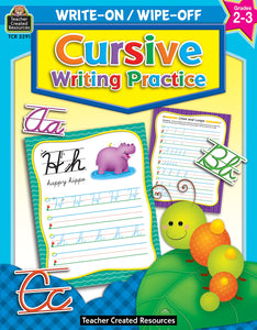 Teacher Created Resources Cursive Writing Practice Write on Wipe off Book