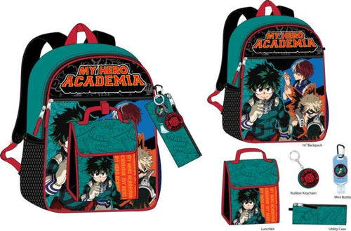 My Hero Academia 6pc Set w/ Lunch kit, Utility Case