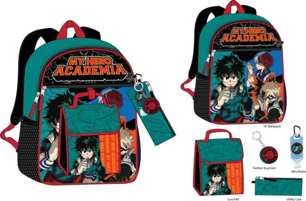 My Hero Academia 6pc Set w/ Lunch kit, Utility Case