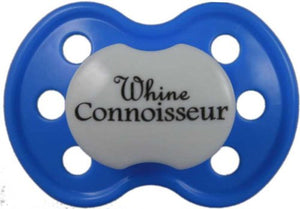 Lots to Say Baby Pacifier- Blue Whine Connoisseur