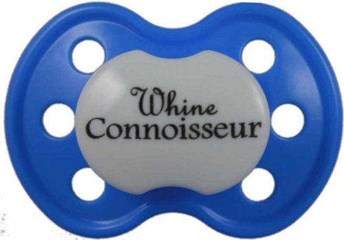 Lots to Say Baby Pacifier- Blue Whine Connoisseur