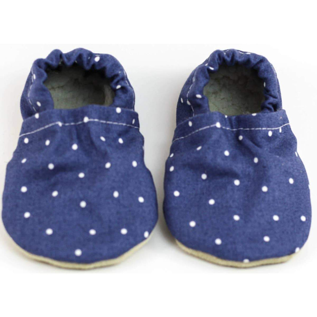 Navy Dot Baby Mocassins