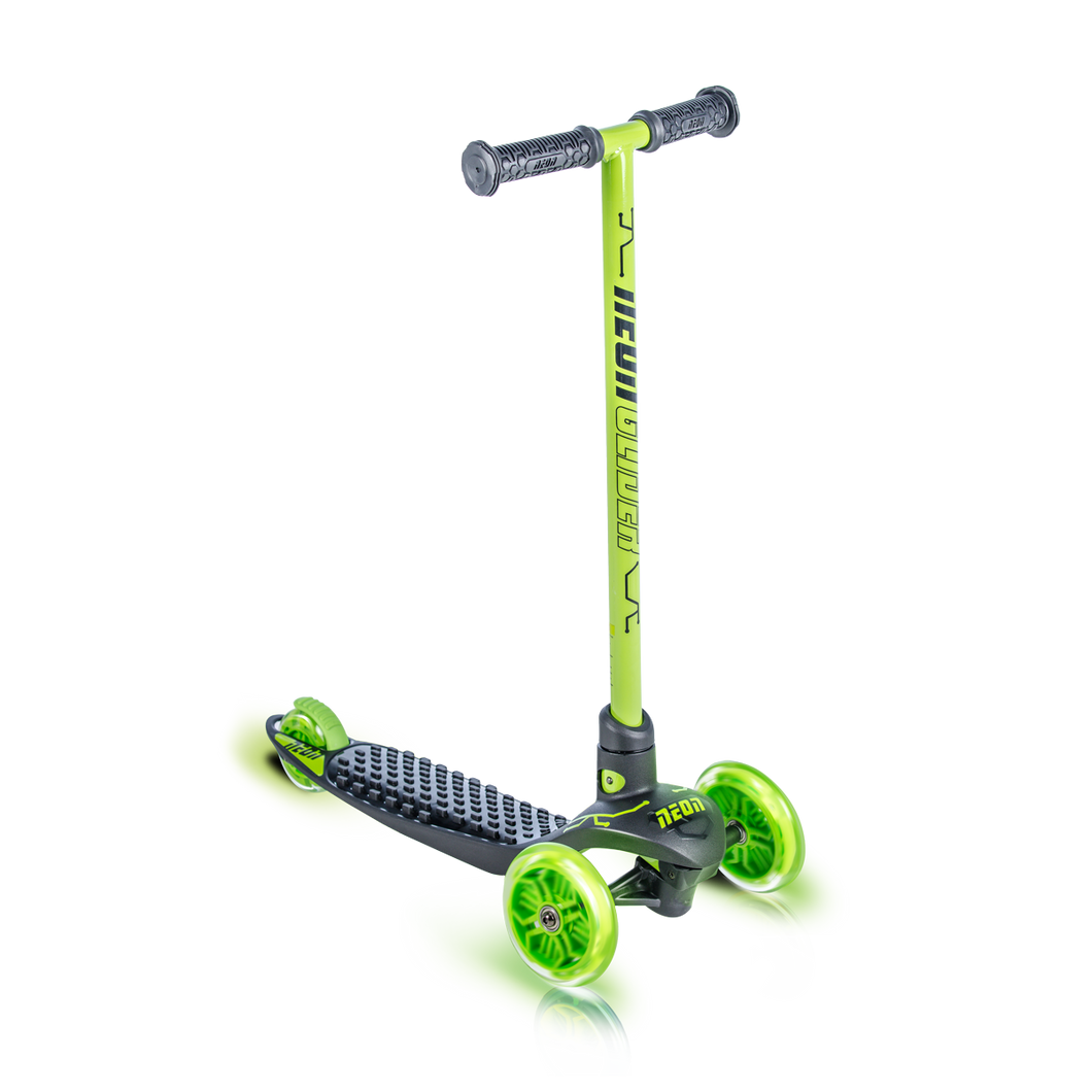 Neon - Neon Glider 3 wheel scooter light up wheels Green - Age 3-5