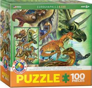 EuroGraphics Kids Herbivorous Dinosaurs 100-Piece Puzzle
