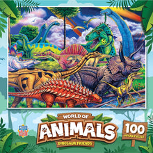 Load image into Gallery viewer, World of Animals Dinosaur Friends 100pc Jigsaw Puzzle