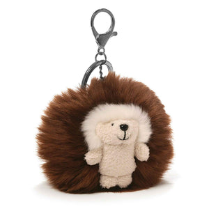 Ganley Poms Natural Brown Keychain