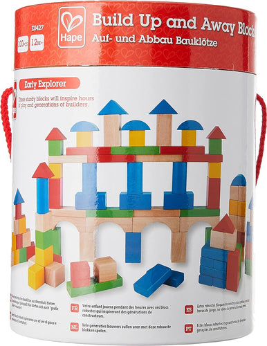 Hape Build Up & Away Wooden Building Block Set (100 pieces)