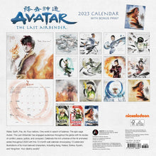 Load image into Gallery viewer, Avatar: The Last Airbender 2023 Collector&#39;s Edition Wall Calendar: 13 Watercolor Illustrations + Bonus Print