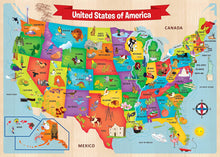 Load image into Gallery viewer, United States of America Map with State Capitals State Shaped Wooden 44pc Puzzle