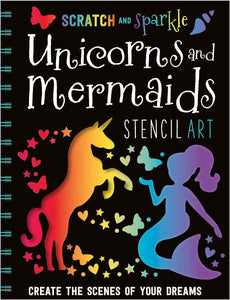 Scratch and Sparkle Mermaids / Unicorns Stencil Art
