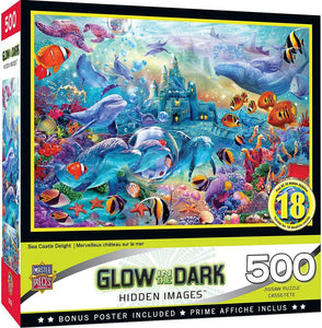 MasterPieces 500 Piece Glow in The Dark Jigsaw Puzzle- Sea Castle Delight