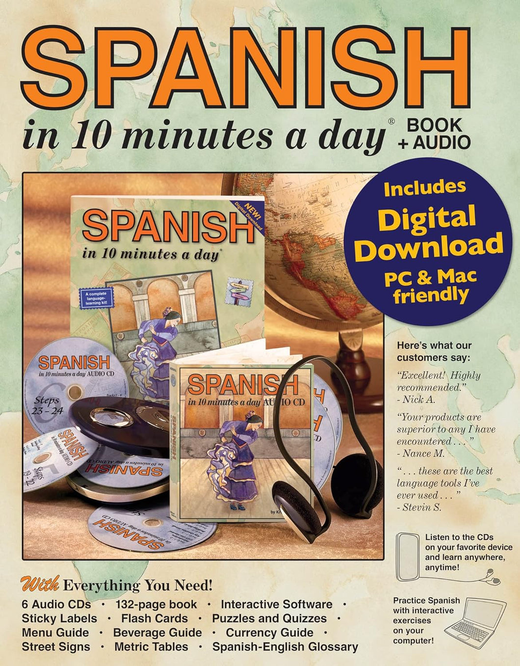 Bilingual Books SPANISH in 10 minutes a day® BOOK + AUDIO