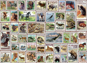 EuroGraphics North American Wildlife Vintage Stamps 500-Piece Puzzle