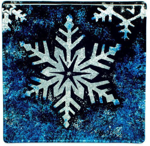 Angelstar Cozenza Collection Blue Snowflake Coaster Set-4