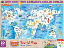 Load image into Gallery viewer, Hello World! World Map Wooden 60pc Puzzle