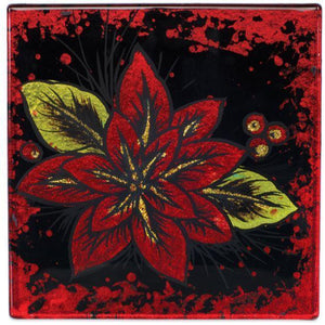 Angelstar Cozenza Collection Vibrant Poinsettia Coaster Set-4"