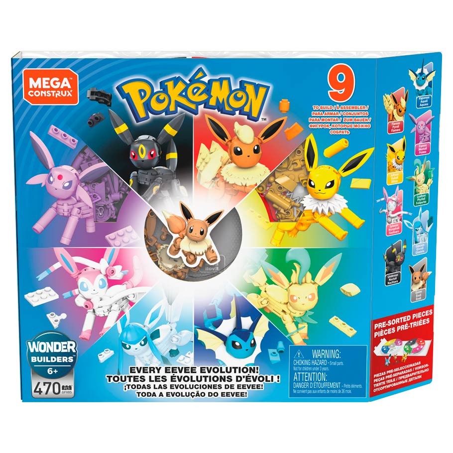 Mega Construct Pokemon Every Eevee Evolution Pack – Funtime Toys