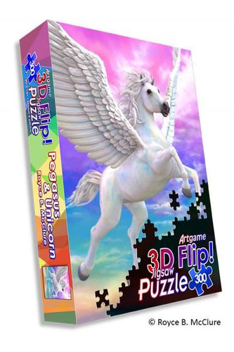 300 Piece Flip Jigsaw Puzzle- Unicorn/Pegasus