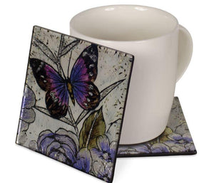 Angelstar Cozenza Collection Butterfly Scripture Coasters Set